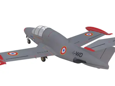 Morane-Saulnier MS760 Low-poly 3D model