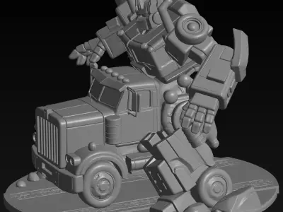 Optimus Prime G1 Statue -Transformers Inspired Robot STL 3D print model