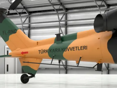 Green T129 ATAK Helicopter  purchase 3D model