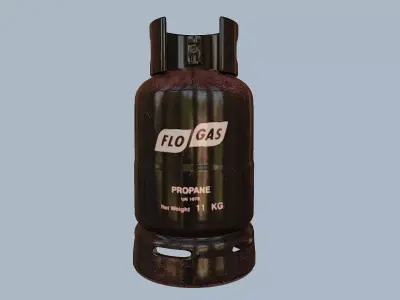 Gas Cylinder Black Low-poly 3D model