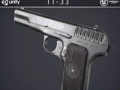 TT-33 Pistol Free low-poly 3D model