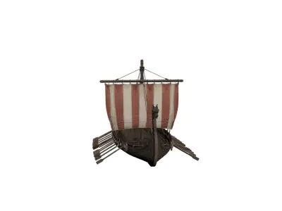 Viking Boat Wooden Longship 3D model