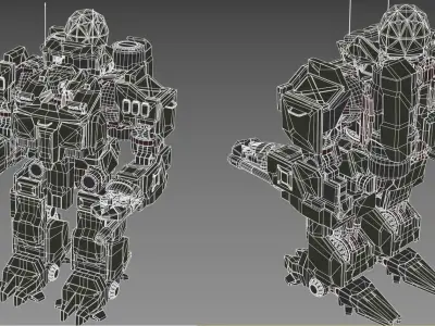 heavy Assault Mech Low-poly 3D model
