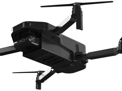  Detailed Drone With Controller Black 