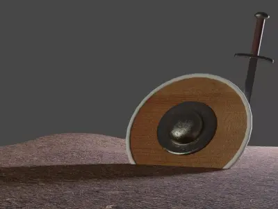 Sword and Shield 3D Model Blender 3D model