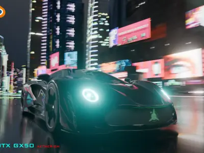 JTX GX50 Aetherion Hypercar Convertible rigged and animated Low-poly 3D model