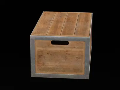 Cannon Ball Crate Low-poly 3D model