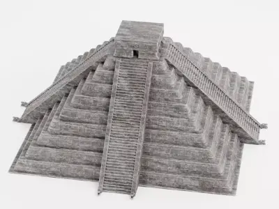 Mayan Pyramid V1 - Ancient Temple Architecture 3D model