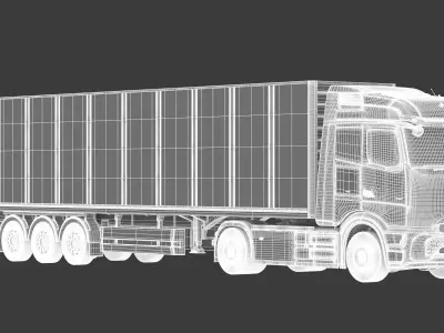 Mercedes-Benz eActros 600 with Trailer 3D model