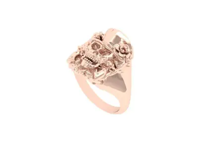 Skull Ring 3D print model 5