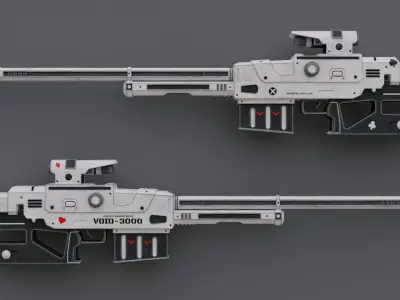 Stylized Sniper Rifle VOID 3000 Low-poly 3D model
