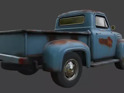 Vintage Rusty Pickup Truck 3D Model 3D model 13