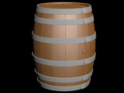 Wooden Barrel 3D model 3D model