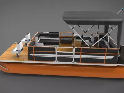 lake pontoon boat  3D model