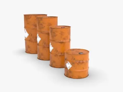 Chemical barrels Low-poly 3D model purchase