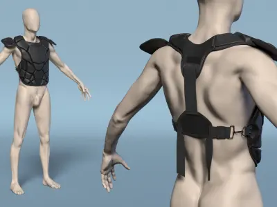  Catcher Chest Protector on Mannequin Black 