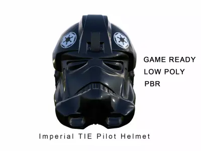 Imperial tie pilot helmet - Star Wars Low-poly 3D model