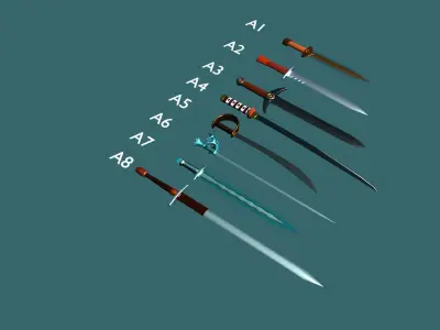 Phinikes-SC-001 list of swords 3D model