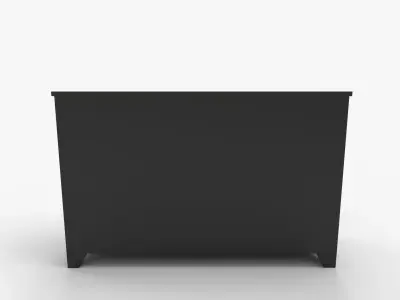 6 Drawer Double Dresser Black 3D model