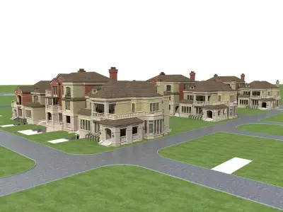 Villa residential neighborhood 3D model