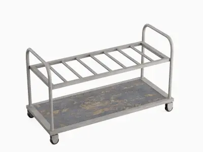 Steel Cart 02 Low-poly 3D model