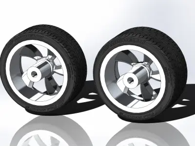 Set of custom wheels Intro Twisted Vista II for your scale model 3D print model