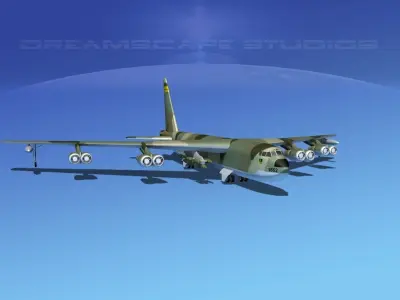 Boeing B-52D Stratofortress V02 3D model