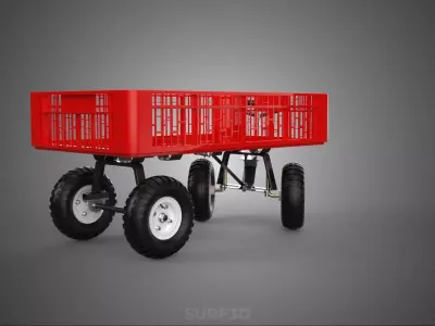 CRATE BASKET CART BIN WAGON TRAILER PLATFORM HAND TRUCK PALLET 4 3D model