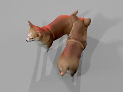 Dog Lowpoly  Low-poly 3D model