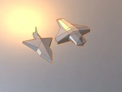 MEGA LOW poly airplane Low-poly 3D model