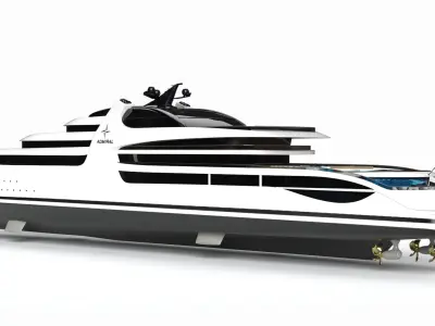 AdmiralXForce Luxury Superyacht Dynamic Simulation 3D model