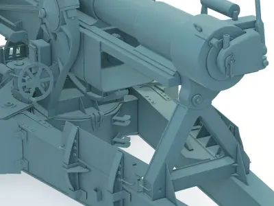 155 mm Gun M1 Long Tom 3D model