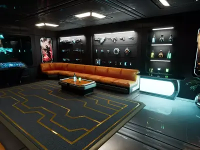 SciFi Weapon Loft Interior Low-poly 3D model