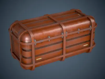 Sci-Fi Container White and Orange Free low-poly 3D model