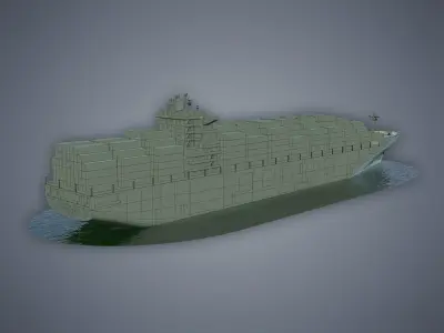 Cargo Ship Hanjin and Tugboat 3D Model Pack
