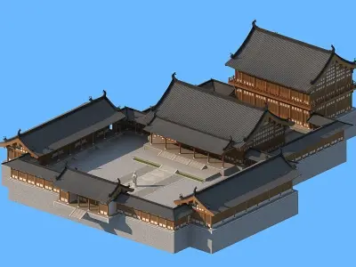 Ancient Chinese architecture 3D model buy