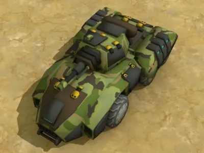 Low Poly Sci Fi Light Tank Low-poly 3D model
