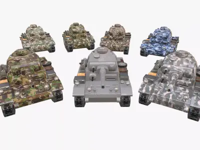 Cartoon Panzer III World War II Low-poly 3D model