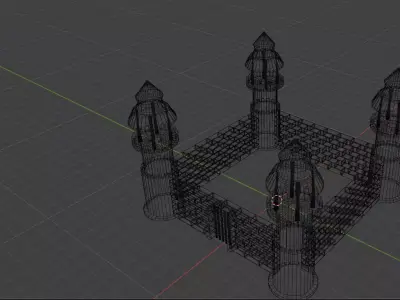 Low-poly Simple Castle Low-poly 3D model