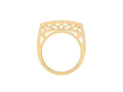 Solitaire Wedding Band 3D print model 16