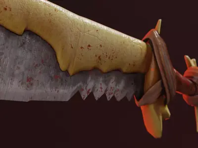 Bone Sword PBR Game-Ready Low-poly 3D model Low-poly 3D model