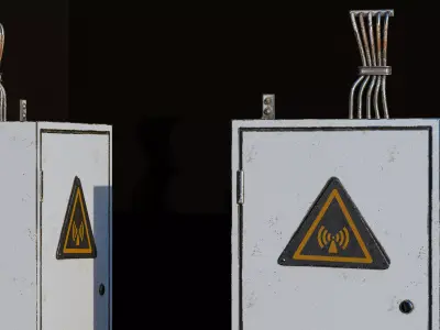 Wall Mounted Fuse Cabinet Low-poly 3D model