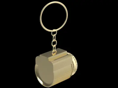  Space Ship Engine Gold Keychain 