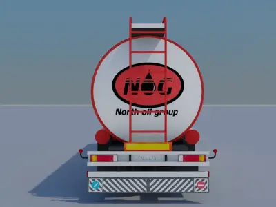 Trailer-fuel tank Low-poly 3D model