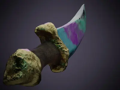 stylized knife game-ready low-poly Free low-poly 3D model
