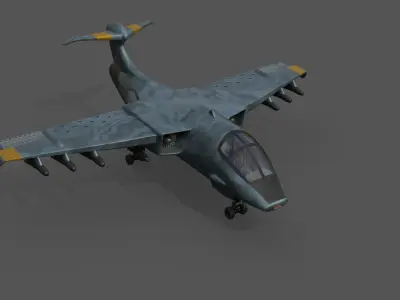jet plane Low-poly 3D model by 3D-Market-Hub