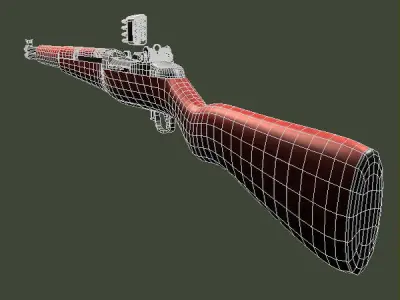 M1 Garand rifle Low-poly 3D model