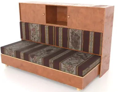 Old Couch Low-poly 3D model