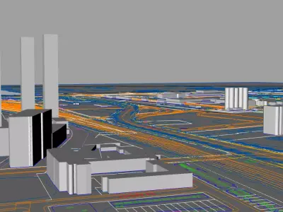 City Industrial Area and Massing Free 3D model