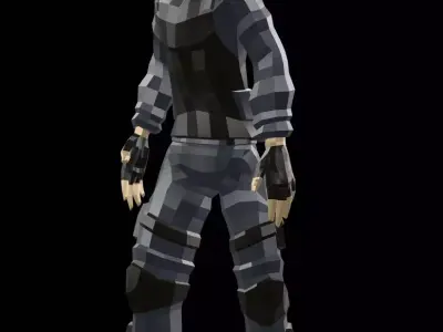 swat low poly Low-poly 3D model